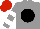 Silk - Grey, black ball, grey sleeves, white hoops, red cap