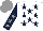 Silk - White, dark blue stars, dark blue sleeves, grey stars, grey cap