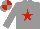 Silk - Grey, red star, quartered cap
