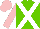 Silk - Light green, white cross sashes, pink sleeves and cap
