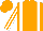 Silk - Orange, white braces, white stripes on sleeves, orange cap