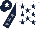 Silk - White, dark blue stars, dark blue sleeves, grey stars , dark blue cap, white star