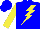 Silk - Blue, yellow lightning bolt, yellow sleeves