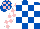 Silk - Royal blue & white check, white & pink check sleeves, royal blue & pink check cap