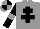 Silk - Grey, black cross of lorraine, black sleeves, grey armlets, grey and black quartered cap