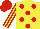 Silk - Yellow, red spots, red stripes on yellow sleeves, red cap