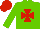 Silk - light green, red maltese cross, red cap