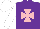 Silk - Purple, pink maltese cross, white sleeves and cap