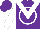 Silk - Purple, white circled v, purple and white sleeves, purple cap