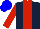 Silk - Dark blue, red panel, red sleeves, blue cap