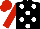 Silk - Black, white spots, red sleeves, red cap