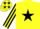 Silk - Yellow, Black star, Black and Yellow striped sleeves, Yellow cap, Black stars