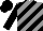 Silk - Grey, black diagonal stripes, black sleeves, black cap