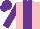 Silk - Pink, purple stripe, purple sleeves, purple cap