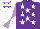 Silk - Purple, white stars, mauve and white diabolo on sleeves, white cap, purple stars