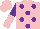 Silk - Pink, purple spots, purple and pink halved sleeves