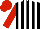 Silk - Black and white stripes, red sleeves and cap