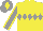 Silk - Yellow, grey diamond hoop, grey sleeves with yellow seams, grey cap with yellow diamond