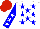 Silk - White, blue stars, blue sleeves with white stars, red cap