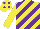 Silk - Yellow and purple diagonal stripes, yellow sleeves, yellow cap with purple spots