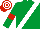 Silk - Emerald green, red and white sash, red armlets, emerald green, red and white hooped cap