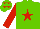 Silk - Light green, red star, red sleeves, light green cap, red stars
