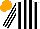 Silk - White body, black striped, white arms, black striped, orange cap