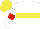 Silk - White, red and yellow hoop, red armbands, yellow cap