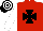 Silk - Red, black maltese cross, white sleeves, black and white hooped cap
