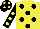 Silk - Yellow, black spots, black sleeves, yellow spots, black cap and yellow spots