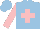 Silk - Light blue, pink cross, pink sleeves, light blue cap