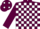Silk - Maroon and White check, Maroon sleeves, Maroon cap, White spots