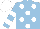 Silk - Light blue, white dots, two white hoops on sleeves, white cap