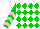 Silk - White and green diamonds, pink chevrons on green sleeves