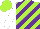 Silk - Lime green and purple diagonal stripes, white sleeves