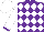 Silk - Purple, white diamonds, purple cuffs on white sleeves, white cap