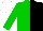 Silk - Green and black vertical halves, white goose emblem on back, white cap