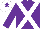 Silk - Purple, white cross sashes, white cap, purple star