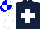 Silk - Dark blue, white cross, white sleeves, blue and white quartered cap