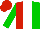 Silk - Red, white and green thirds, italian and mexican flags, red and green opposing sleeves, red cap