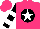 Silk - Hot pink, white star framed hot pink h on black ball, hot pink and white bars on black sleeves, hot pink cap