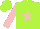 Silk - Lime, lime 'mbc' in pink star, pink sleeves