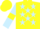 Silk - Yellow, Light Blue stars, Light Blue sleeves, Yellow armlets, Yellow cap