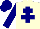 Silk - Cream, navy cross of lorraine, navy blue sleeves, navy blue cap