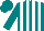 Silk - Teal with white stripes