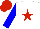Silk - white, red star, blue sleeves, red cap