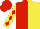 Silk - Red and yellow halves, yellow and red diamonds on sleeves, red cap