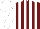 Silk - Diagonal burgundy and white stripes, white sleeves, white cap