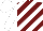 Silk - Burgundy, white diagonal stripes, white sleeves, white cap