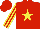 Silk - red, yellow star, striped sleeves, red cap